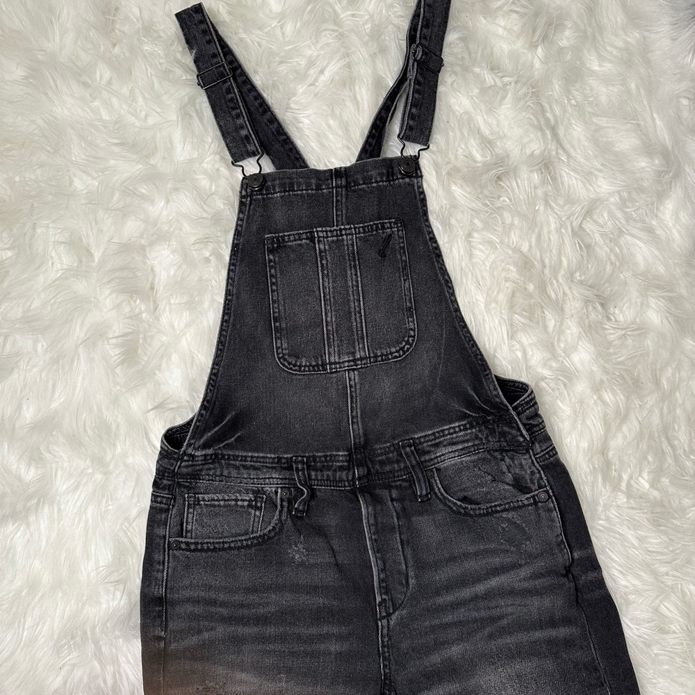 American Eagle Outfitters Black Denim Overalls